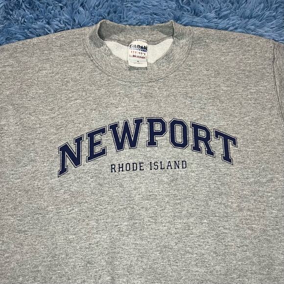 VINTAGE Newport Rhode Island Graphic Crewneck Sweater Size Small Mens Gray Y2K - Picture 3 of 9